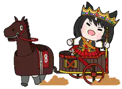chibi queen in horse chariot