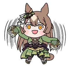 Chibi horse girl excited pose