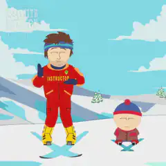 South Park ski instructor and kid