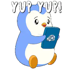 Penguin reading book yup yup