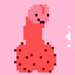 Pixel art red blob character