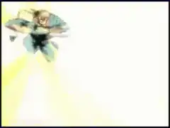 anime character flying with energy aura