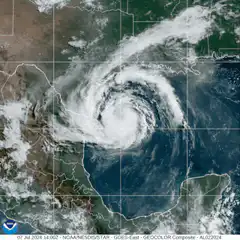Hurricane Beryl satellite view