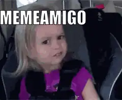 Skeptical little girl in car seat