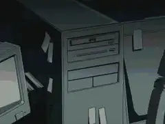 Asuka smashes computer with bat