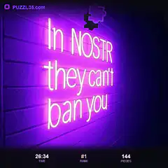 Neon sign In NOSTR they can't ban you
