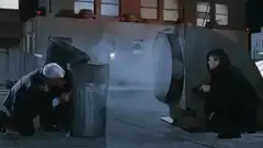 Doc Brown shoots a trash can