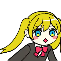 Blushing anime girl with pigtails