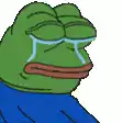 Crying Pepe shrugging
