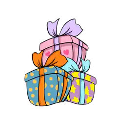 stack of colorful gift boxes