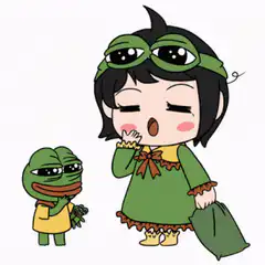 Chibi girl transforms into frog princess
