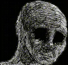 Creepy sketch face morphing