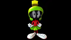 Marvin the Martian puts a finger to his lips