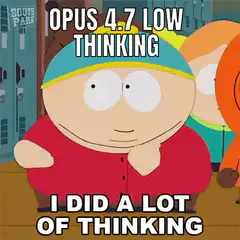 Opus 4.7 Low Thinking South Park