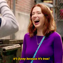 Christina Hendricks laughing It's funny because it's true