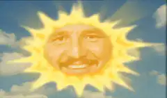 Sun with a man's face