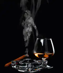 Cigar smoke forms a man