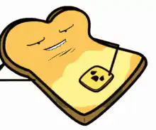 Smiling toast with melting butter