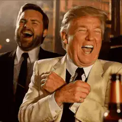 Donald Trump and Jordan Belfort laughing
