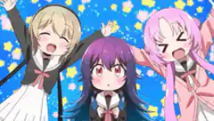 Three anime girls hugging