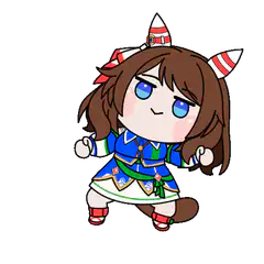 Chibi girl with rocket hair buns
