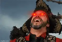 Captain Jack Sparrow glowing red eyes