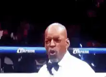 Boxing referee yelling