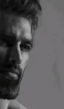David Gandy and Keanu Reeves close-up