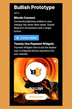 Bullish Prototype Bitcoin Payment Widget