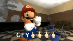 Mario flipping the bird