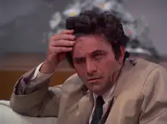Peter Falk as Columbo thinking