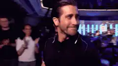 Jake Gyllenhaal waves and walks away