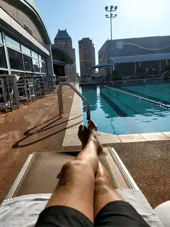 legs by poolside