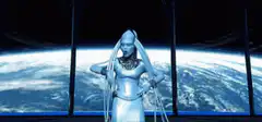 Queen Amidala dancing in space