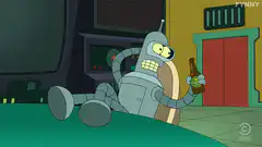 Bender drinks beer and breathes fire