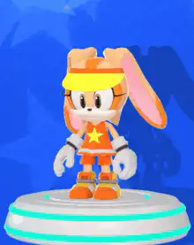 Cream the Rabbit dancing on a platform