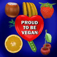 Proud to be Vegan fruit and vegetable collage