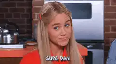 CJ making a skeptical face saying sure Dan