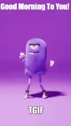 Purple character dancing TGIF