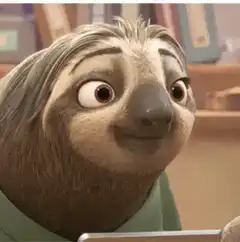 Flash the Sloth Smiling