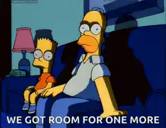 Homer and Bart on couch we got room for one more