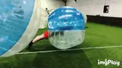 Person in bubble ball falling