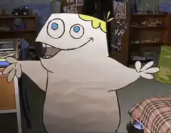 Paper cutout character dancing