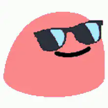 Cool pink blob with sunglasses