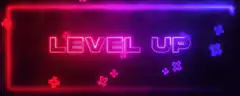 Neon Level Up Text Animation
