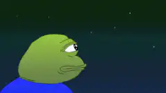 Pepe the Frog watching a shooting star