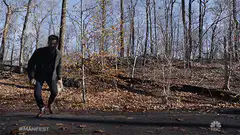 Man dodges car and falls into leaves
