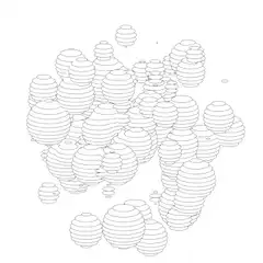 3D wireframe spheres rotating