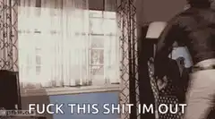 Man climbs out window