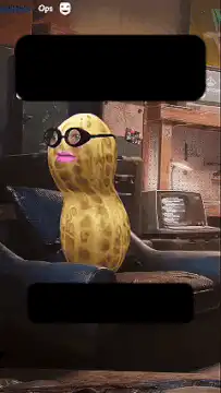 Peanut with glasses saying oopsies